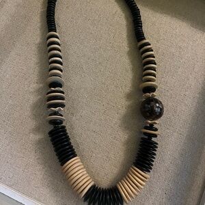 Vintage Chunky Wood Bead Necklace